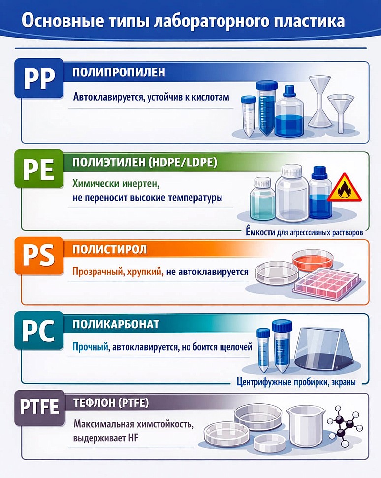 Типы лабораторного пластика Типы лабораторного пластика