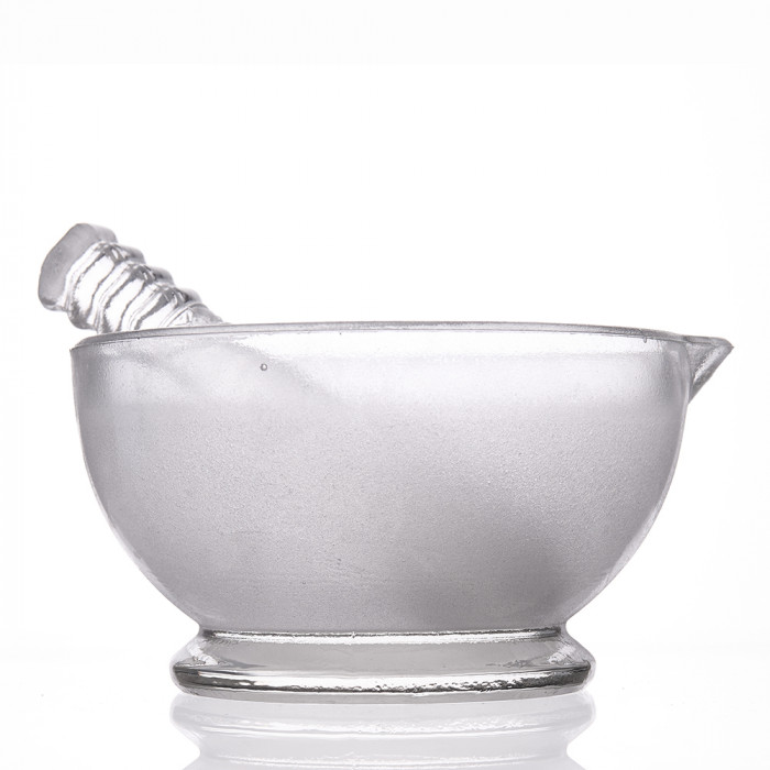 Ступка стеклянная с пестиком, диаметр 75 мм