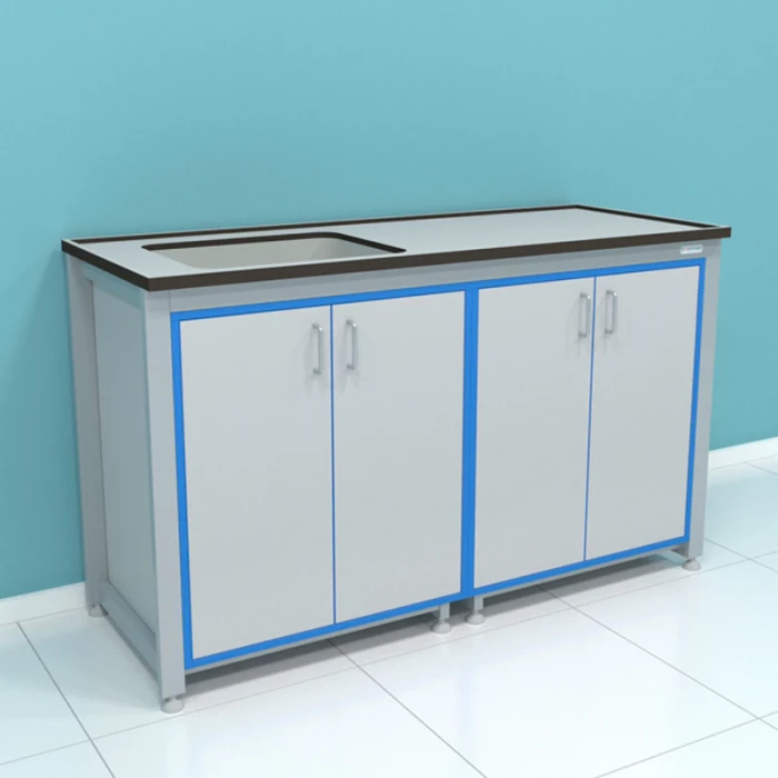 Стол-мойка лабораторный (раковина из полипропилена) ПР.МЛП.150.60.90 ПП