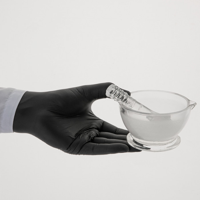 Ступка стеклянная с пестиком, диаметр 90 мм