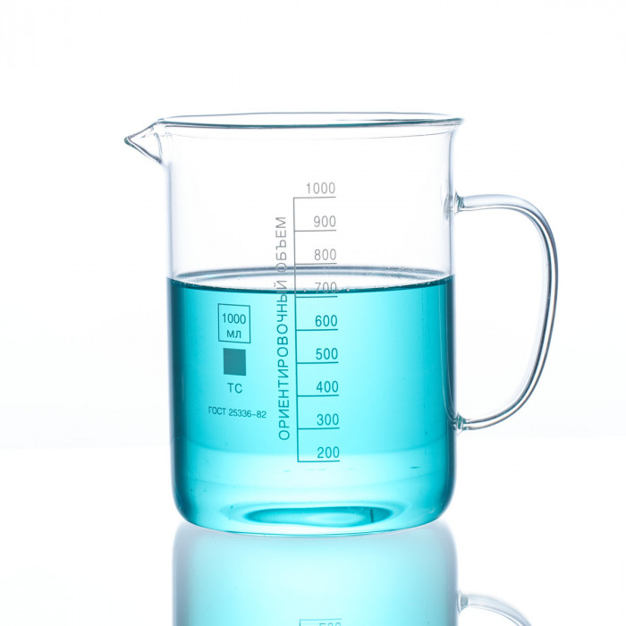 Стакан мерный с ручкой, стекло, 1000 мл