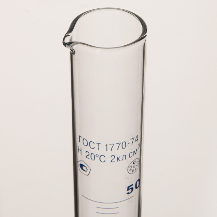Цилиндр 50 мл (мерный: исполнение 3 - на полиэтиленовом основании), Цилиндр 3-50-2