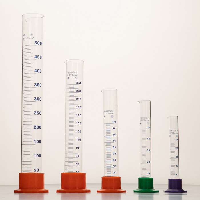 Цилиндр 50 мл (мерный: исполнение 3 - на полиэтиленовом основании), Цилиндр 3-50-2