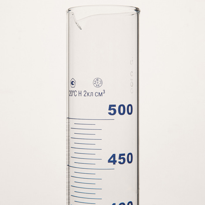 Цилиндр 500 мл (мерный: исполнение 3 - на полиэтиленовом основании), Цилиндр 3-500-2