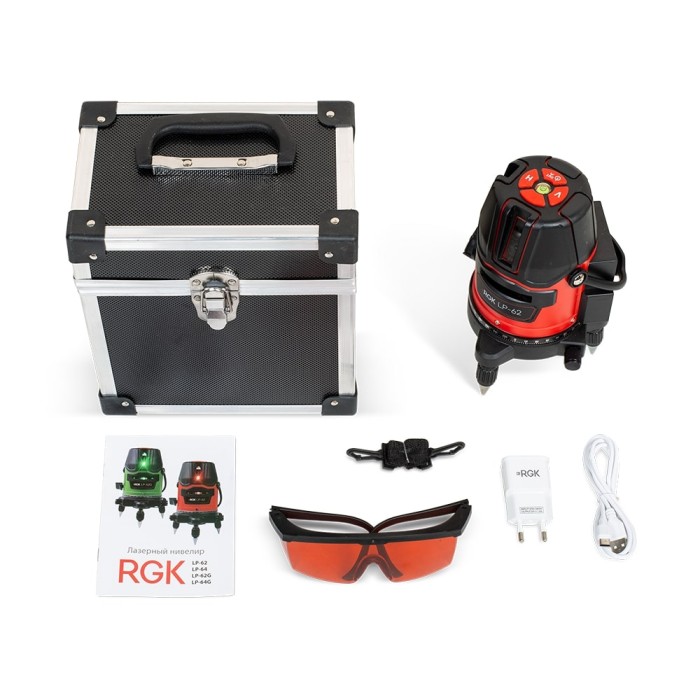 Комплект: лазерный уровень RGK LP-62 + штатив RGK LET-170