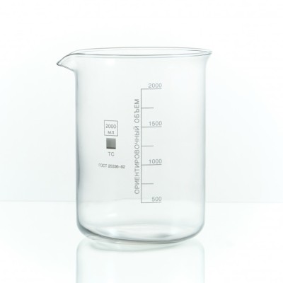 Набор лабораторных стаканов (тип Н, низкий с делениями и носиком, термостойкий) ТС 2000, 1000, 600, 250, 50, 25 мл, 6861