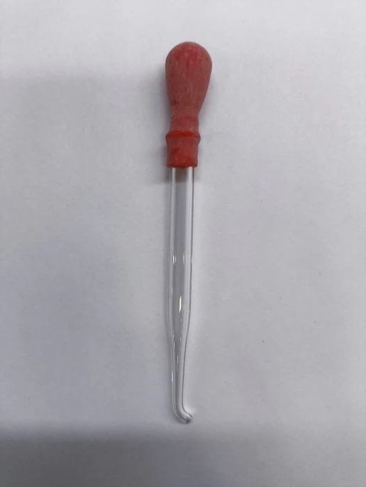 Пипетка-капельница 90мм изогнутая с резиновой грушей