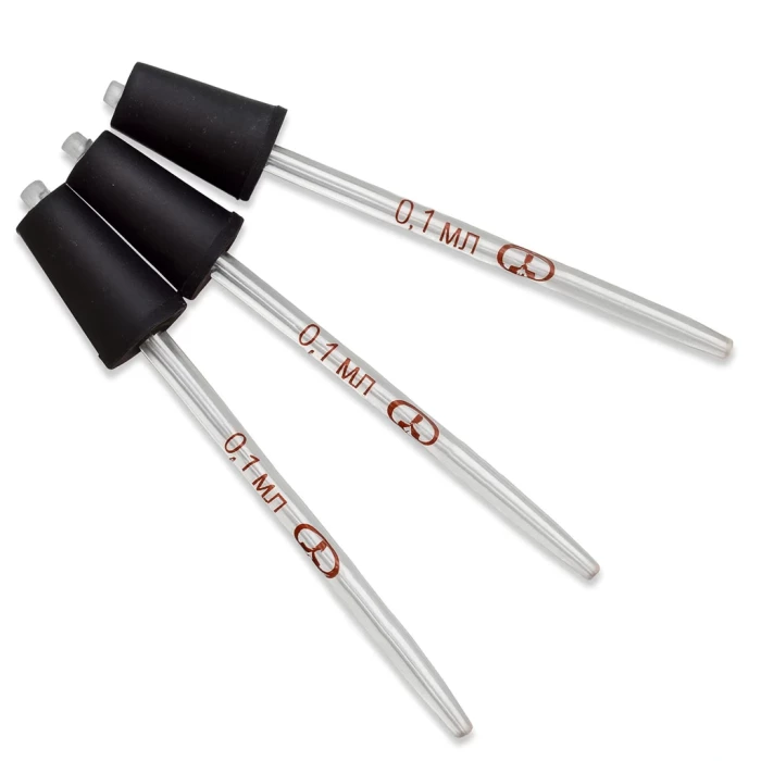 Пипетка вместимости с пробками к дозатору Флоринского 0,1+0,01 мл, тип I, уп. 20 шт