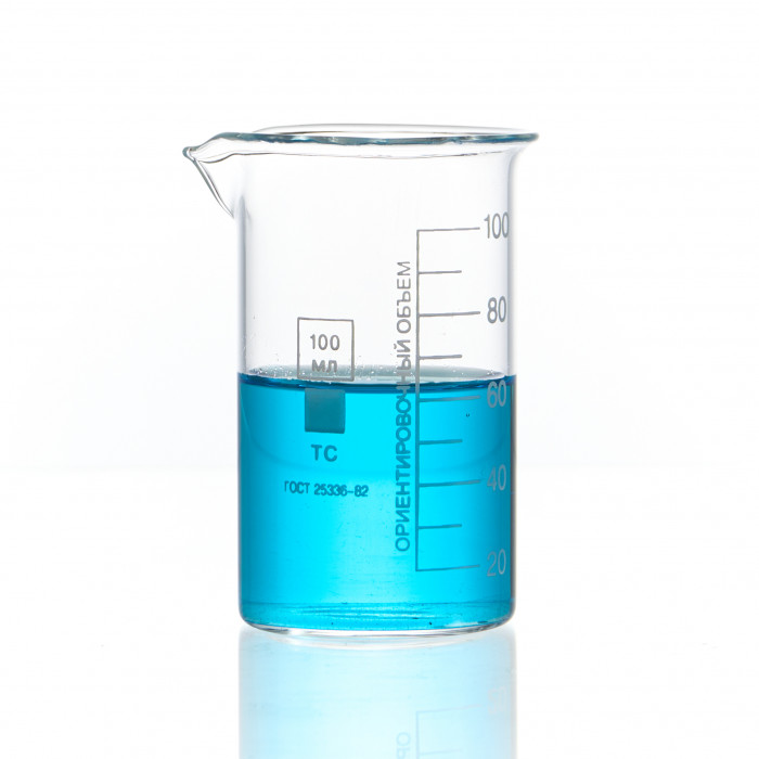 Набор лабораторных стаканов 3 шт (тип В, высокий с делениями и носиком, термостойкий) ТС 100 мл, 9671