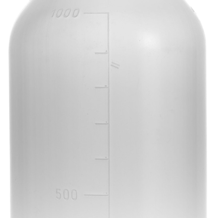 Бутылка градуированная 250 мл, с узким горлом, серая, с крышкой, ПЭВД, LAMAPLAST