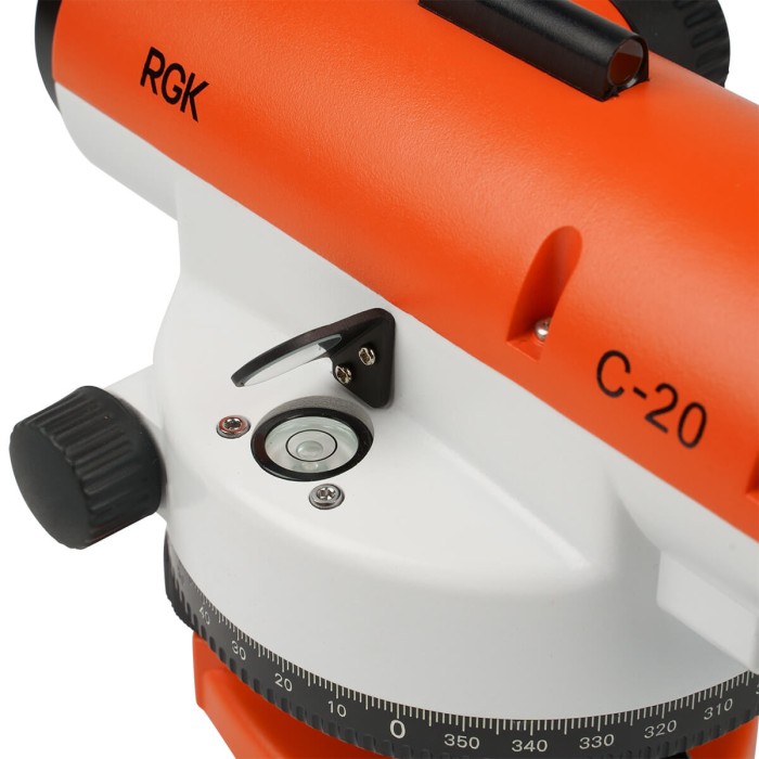 Комплект оптический нивелир RGK C-20 с поверкой + штатив S6-N + рейка AMO S3