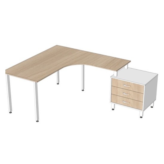 Офисный стол МО-С7-Т2 размеры 1500х2000х750 мм