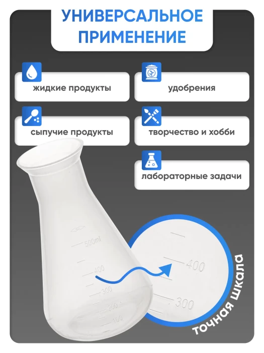 Колба коническая 500 мл, п/п, Лаборио