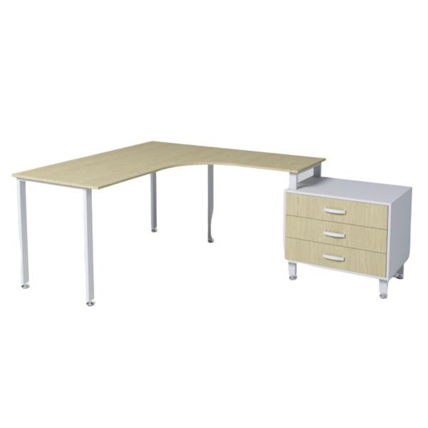 Офисный стол МО-С8 размеры 1500(700)х1500(500)х750 мм