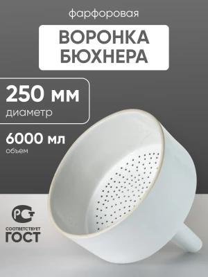 Воронка Бюхнера фарфоровая б/н 6000 мл (диаметр 250 мм)