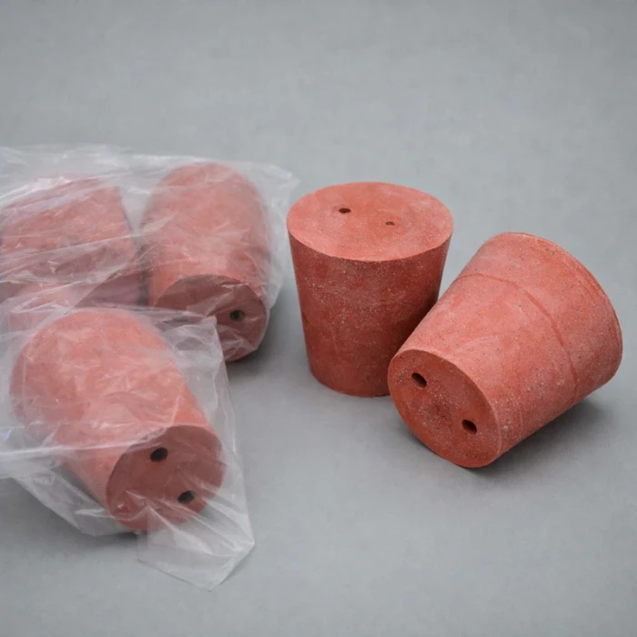 Пробка резиновая конусная 37/28 мм, с 2-мя отверстиями, h-37мм, Кartell