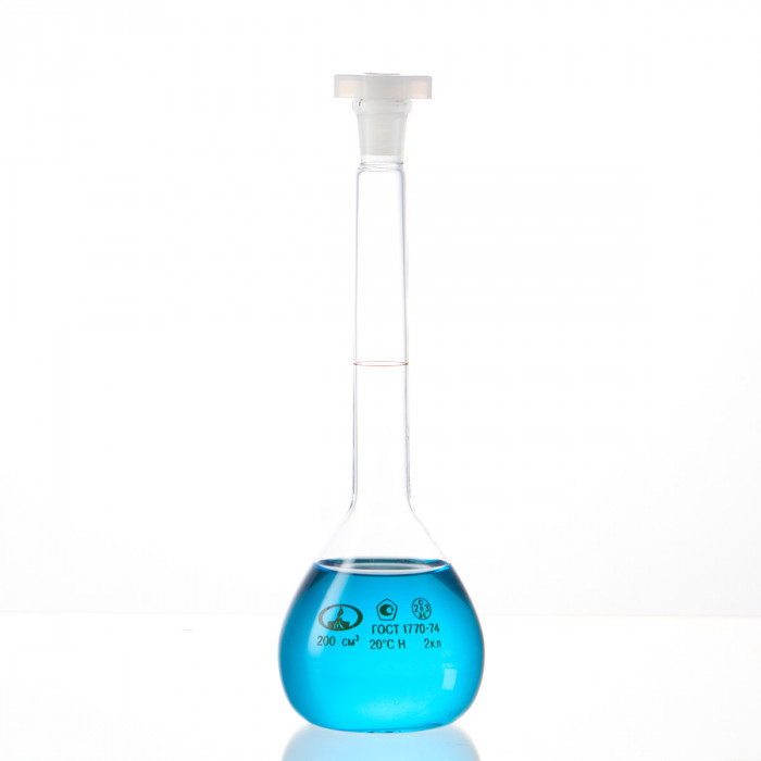 Колба мерная 200 мл, 2а-200-2 (пластиковая пробка)