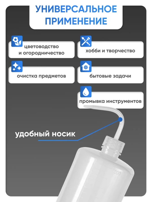 Лабораторная промывалка п/п 1000 мл, Лаборио