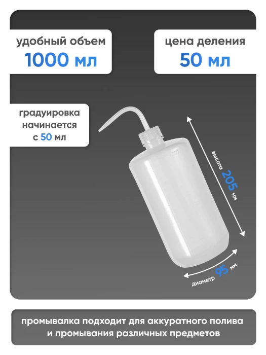Лабораторная промывалка п/п 1000 мл, Лаборио