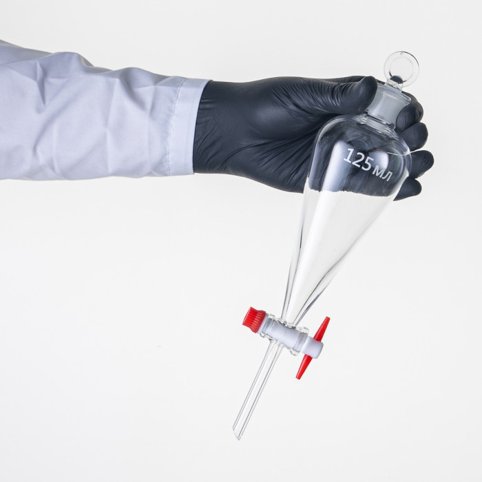 Воронка делительная грушевидная ВД-3-125 ТС, PTFE кран, без делений