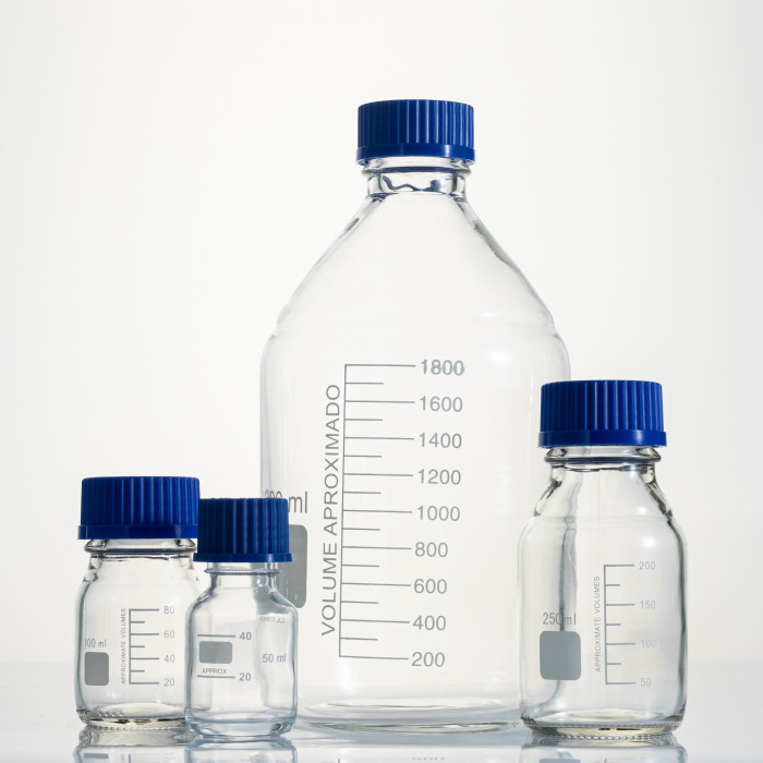 Банка лабораторная светлая 50 мл, делениями, навинчивающаяся крышка, БС-50