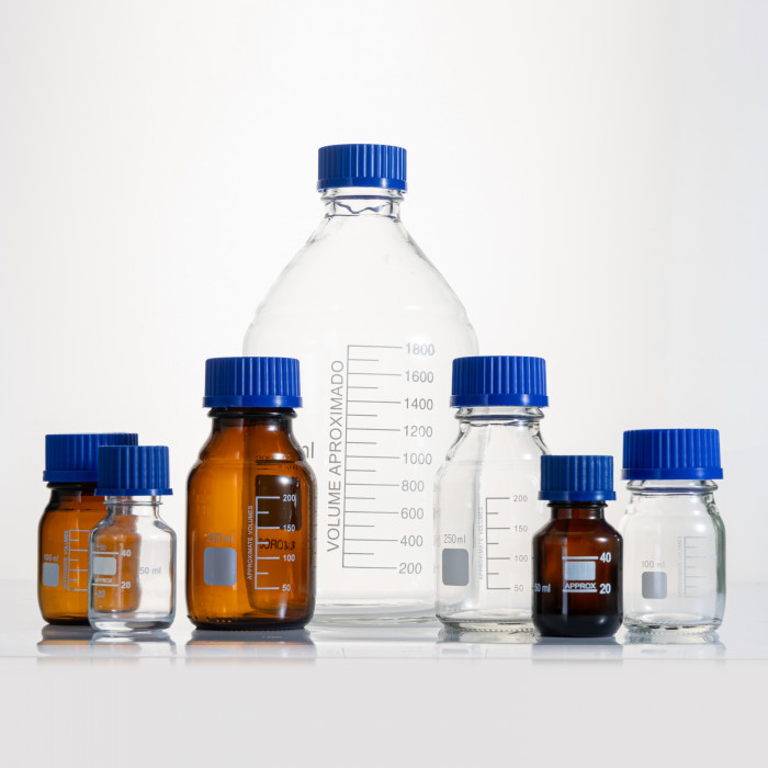 Банка лабораторная светлая 50 мл, делениями, навинчивающаяся крышка, БС-50