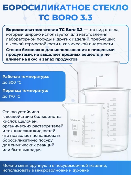 Воронка лабораторная В-100 мм ТС (диаметр 100 мм, длина носика 100 мм, термостойкая), боросиликатное стекло Boro 3.3, Лабор