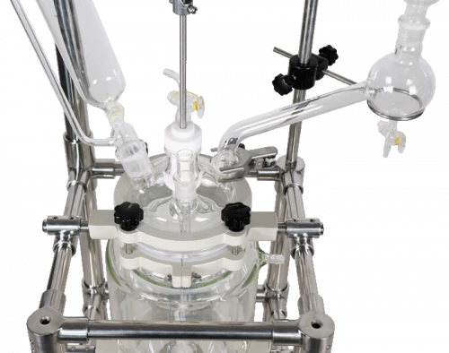 Стеклянный взрывозащищенный реактор с рубашкой, 5 литров