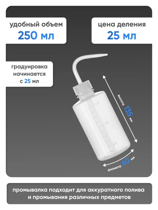Лабораторная промывалка п/п 250 мл, Лаборио