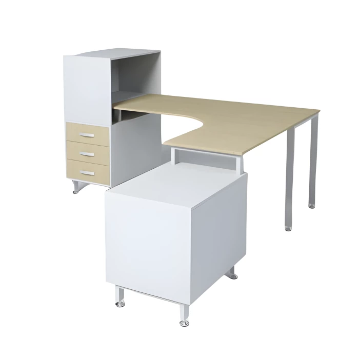 Офисный стол МО-С9-Т2-4 размеры 1800х2000х1110 мм