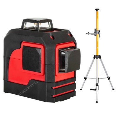 Комплект: лазерный уровень RGK PR-2M с калибровкой + штанга-упор RGK CG-2