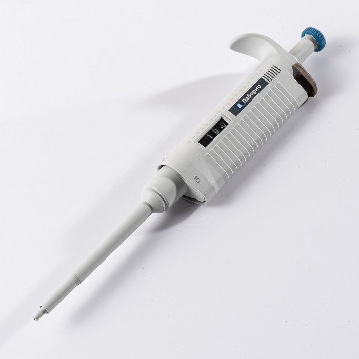 Дозатор пипеточный 100-1000 мкл, автоклавируемый, одноканальный, с переменным объемом, механический (ДПАОП) / Лаборио P-1000