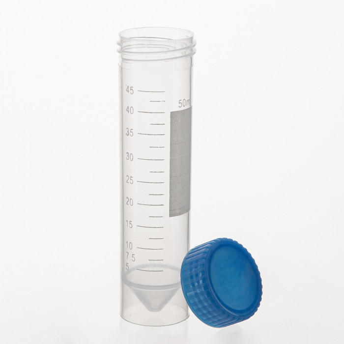 Пробирка коническая с делениями с винтовой крышкой или пробкой, нестерильная 50 мл, 30х117 мм, тип Фалькон, с юбкой устойчивости, Литопласт