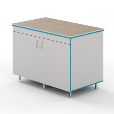 Закрытый стол для работы стоя со столешницей из керамогранитной плитки СЛЗ НВК 1200 КГ