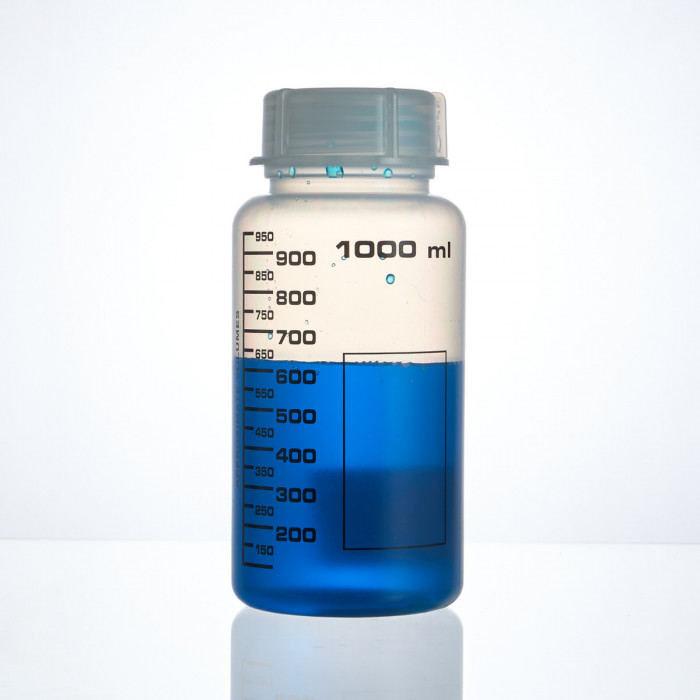 Банка широкогорлая для реактивов 1000 мл, с делениями черного цвета, п/п, LAMAPLAST