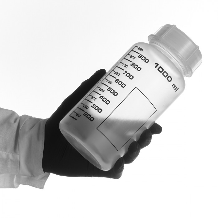 Банка широкогорлая для реактивов 1000 мл, с делениями черного цвета, п/п, LAMAPLAST