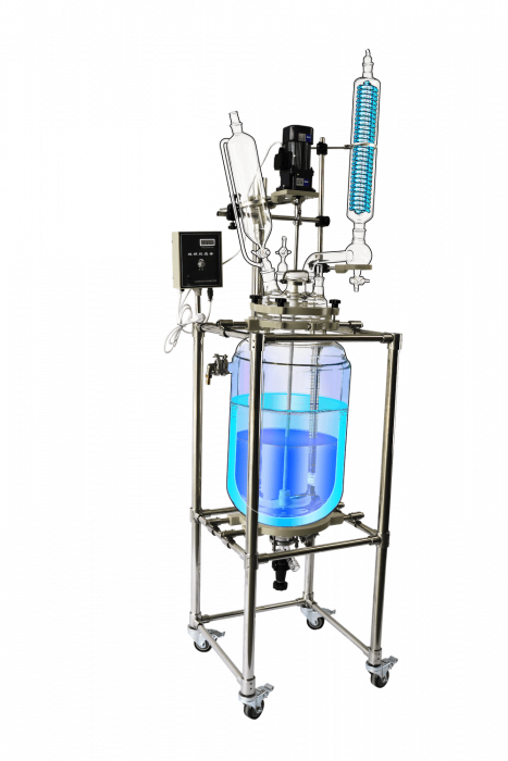 Стеклянный реактор с рубашкой 200 л