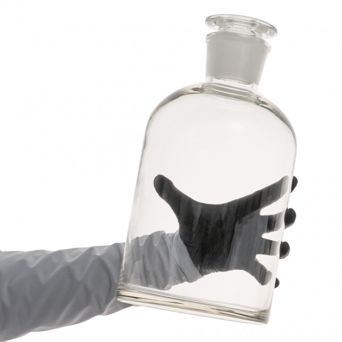 Склянка для реактивов ССУ-2500 из светлого стекла с узкой горловиной и притертой пробкой 2500 мл