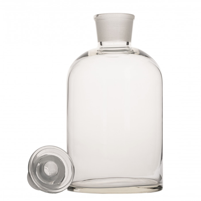 Склянка для реактивов ССУ-2500 из светлого стекла с узкой горловиной и притертой пробкой 2500 мл