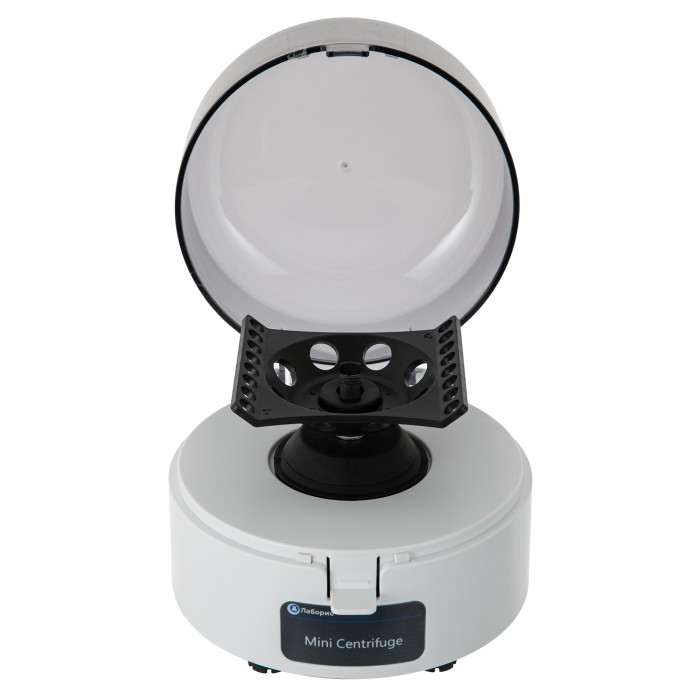 Мини-центрифуга для пробирок 1,5/2 мл х 8 шт + 0,2 мл х 16 шт, 7000 об/мин, ускорение 3013 xg, мощность 20 W, Лаборио MC-7K