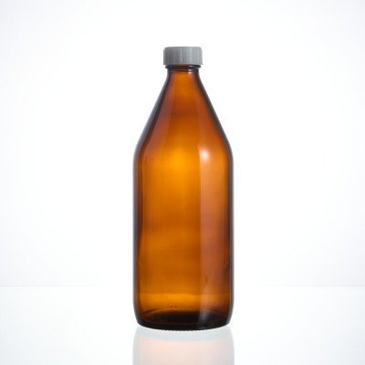 Бутылка для реактивов темная 500 мл, навинчивающаяся крышка, БТ-4-500
