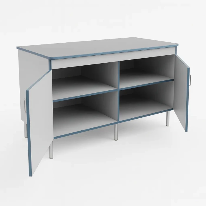 Закрытый стол для работы стоя со столешницей из монолитной керамики СЛЗ НВК 1500 МОН