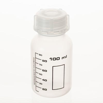 Банка широкогорлая для реактивов 100 мл, с делениями черного цвета, п/п, Лаборио