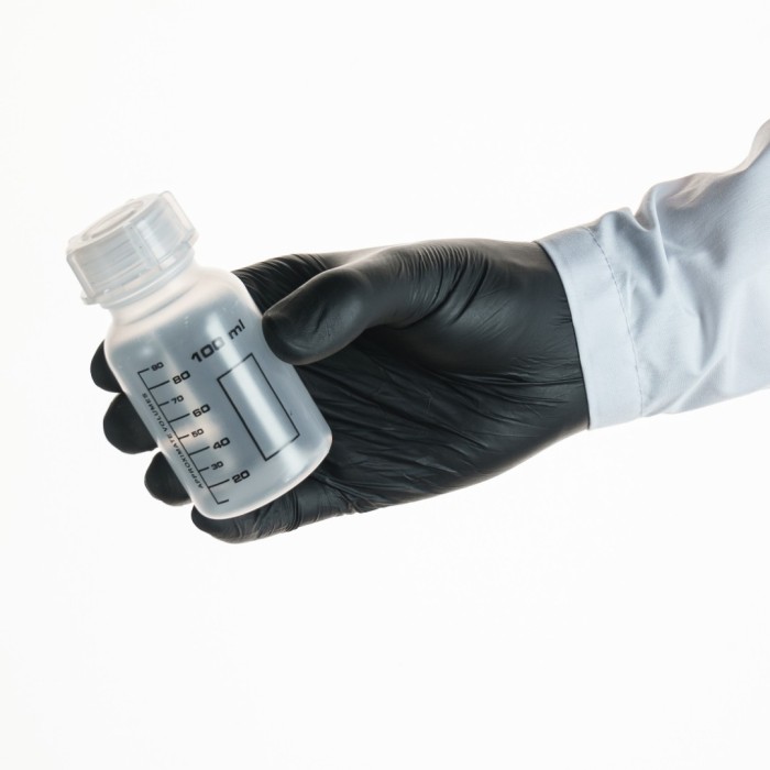 Банка широкогорлая для реактивов 100 мл, с делениями черного цвета, п/п, Лаборио