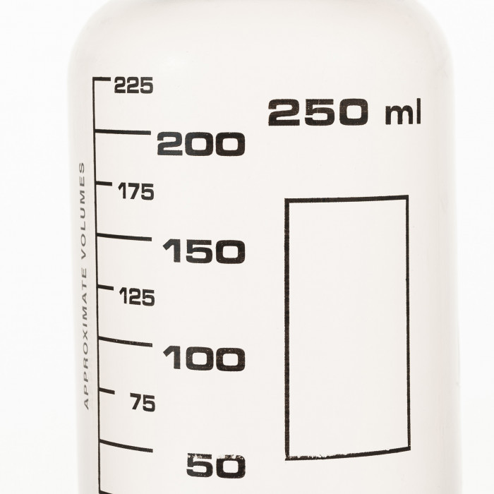 Банка широкогорлая для реактивов 250 мл, с делениями черного цвета, п/п, LAMAPLAST