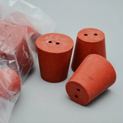 Пробка резиновая конусная 26/19 мм, с 2-мя отверстиями, h-28мм, Кartell