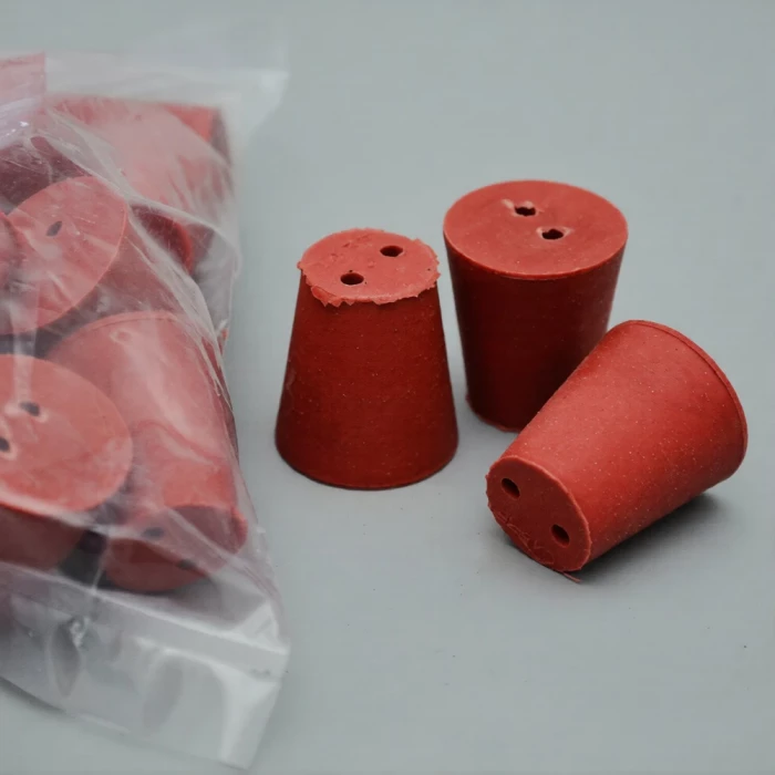 Пробка резиновая конусная 23/16 мм, с 2-мя отверстиями, h-26мм, Кartell