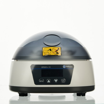 Мини-центрифуга для пробирок 0,2/0,5/1,5/2 мл х 12 шт + 0,2 мл х 32 шт, 7000 об/мин, ускорение 3286 xg, мощность 25 W, цифровое управление, Лаборио MC-7PRO