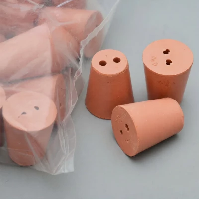 Пробка резиновая конусная 20/14 мм, с 2-мя отверстиями, h-24мм, Кartell