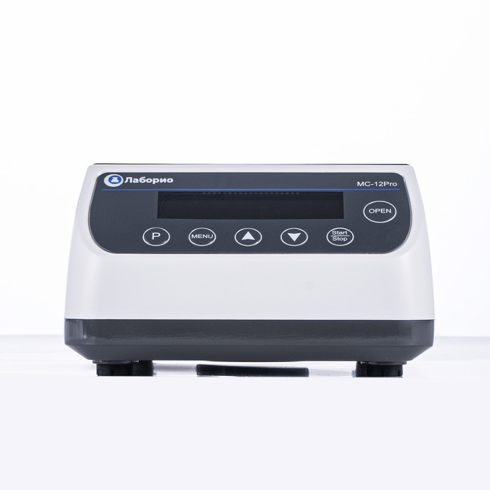 Мини-центрифуга для пробирок 0,2/0,5/1,5/2 мл х 12 шт + 0,2 мл х 32 шт, 12000 об/мин, ускорение 9660 xg, мощность 45 W, цифровое управление, Лаборио MC-12PRO